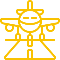 Yellow square with subtle smiling face shapes.